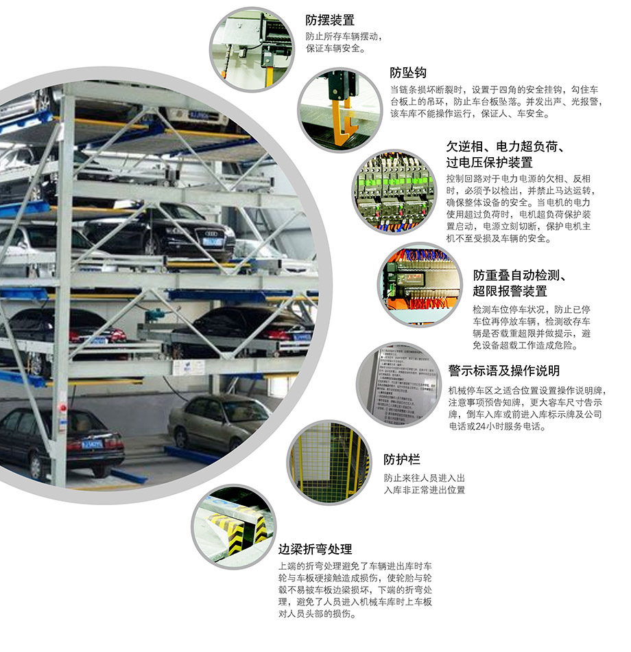 重庆昆明负一正四地坑式PSH5D1五层升降横移机械立体停车位设备安全装置
