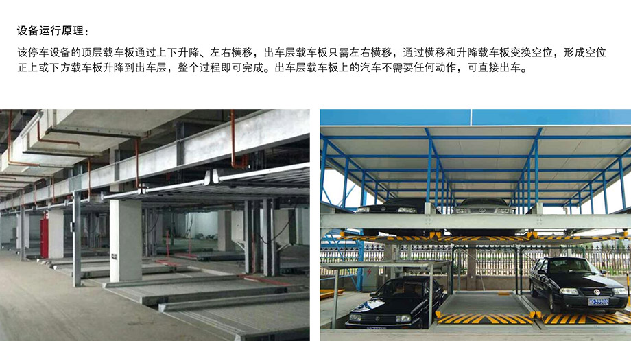 重庆昆明负二正二地坑式PSH4D2四层升降横移机械立体停车位设备设备运行原理
