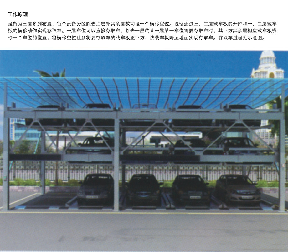 重庆昆明PSH3三层升降横移机械立体停车位设备工作原理